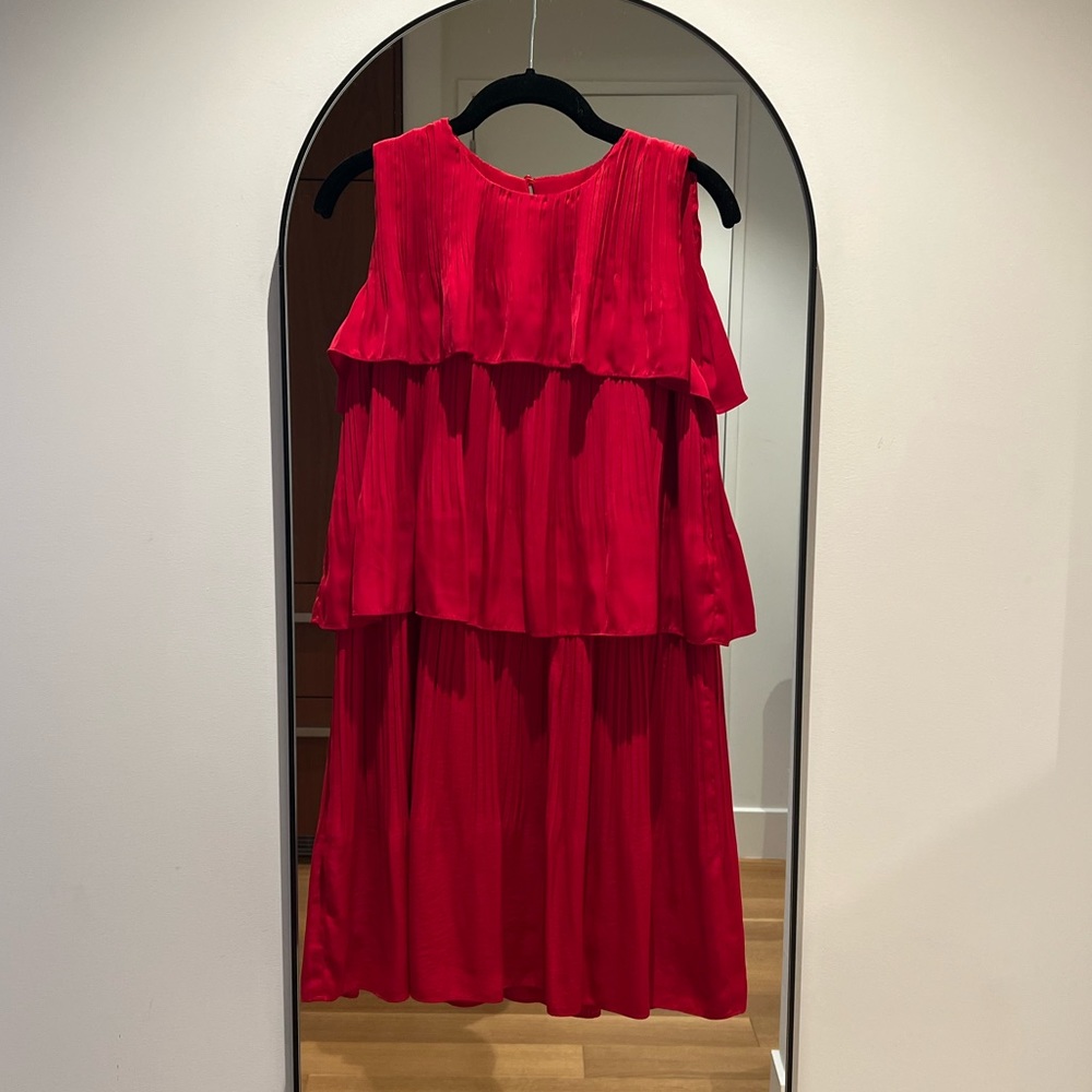 Maje Mini Red Ruffle Dress - Picture 4 of 4